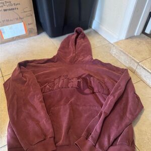 Ditch burgundy graphic Pullover Men hoodie